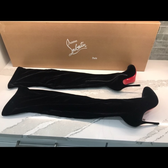 christian louboutin velvet 100 over the knee boots - Picture 2 of 6